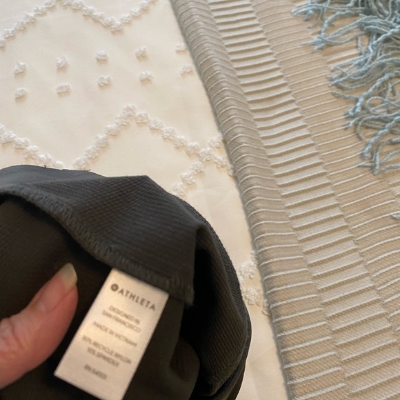 Athleta Wander Slim Stretch Ankle Pants 4P Gray Slit Hem Back Zip Side Pockets - Picture 8 of 9